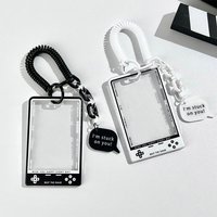 1Pcs Kpop Card Holder Korean Fashion Transparent Student Card Protector Display with String Photocard Holder for Kids Idol