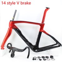 AliExpress NONE Newest 700C Fully hidden line Road Bike 1K Full Carbon Fibre Bicycle Frame carbon Double hole V Brake type Frame Fork Handlebar