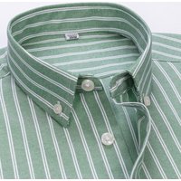 S - 6XL 100% Cotton Classic Stripes Plaid Shirts Men Long Sleeves Casual Soft Cozy Men Shirt Long Sleeve Pocket Male Clothess