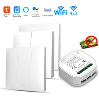 Tuya WiFi Smart Self-Powered Light Switch,Kinetic Energy No Battery Works with Alexa Google Home, Retrofitting Easy Installation