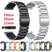 18mm 20mm 22mm Stainless Steel Strap For Garmin Venu 4 3 2 2S 3S/Forerunner 55 158 245 255 645 745 965 970/Vivoactive 4 5 6 Band