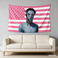 Avatar Flag Tapestry Wall Hanging Multiple Sizes HD Print Pink USA American Polyester Bedroom Living Room Decor Gift