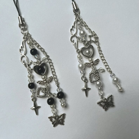 Light and Dark Angel Beaded Keychain, Aesthetic Keyring, , Kpop ,Phone Charm, Colour , Phone Accessory