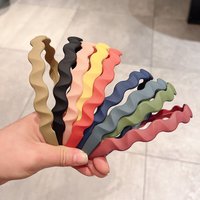 1.2cm New Fashion All-match Solid Color Resin Wavy Headband Hairbands for Women Girl Clamp Hair Accessorie Headwear Wholesale
