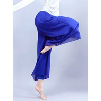 Dance practice pants, dance pants, folk dance, adult women's wide-leg pants, yoga pants, gauze chiffon party pants, costumes