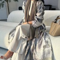 Eid Women Abaya Leopard Print Cardigan Party Dress Dubai Jalabiya Ramadan Vestidos Largos Arab Long Robe Morocco Dubai Kaftan