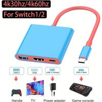 3 IN 1 4k/60hz 4k/30hz Portable for Nintendo Switch 1/2 Docking Station TYPE-C Hub with HDMI 100W PD Charging and USB 3.0 Ports