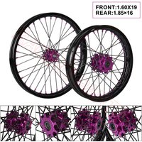19/16 Wheels Rims For Surron Light Bee X 2019-2025 Light Bee x Electric Dirt Bike Purple Hubs/Nipples