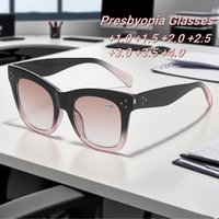 Super Large Frame Progressive Color Women's Presbyopia Glasses Fashion HD Elegant Luxury Outdoor Sunscreen Reading Glasses