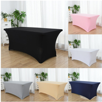 Nappe rectangulaire épaisse de couleur unie noire, couverture de Table élastique pour hôtel, Restaurant, décoration de Banquet de mariage, vente en gros