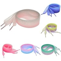 Wide Rainbow Color Fantastic Flat Shoelaces Voile Ribbon Shoe Laces