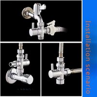 Diverter 3-Way T-Adapter Diverter Valve Polished Chrome Faucet Shower Head Arm Switch Adapter Replacement Bathroom Accessories