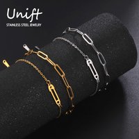 Unift Simplicity Safety Pin Bracelet Women s Delicate Stainless Steel Chain Bracelet Fashion Peaceful Statement Jewelry Gift