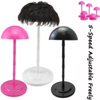 Black Plastic Wig Stand For Wigs & Hat Display Stands Mushroom Bracket Adjustable Portable Wig Display Stands Pink White Color