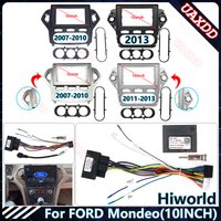 For FORD 2007- 2013 MondeoSemi automatic MANUAL AC air 10.1INCH 2Din Car Radio Plastic Fascias Panel Dashboard Frame cables