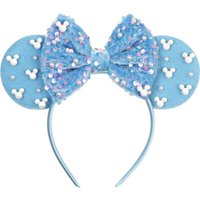 Mouse Merry Christmas Ear Headbands for Girls Cartoon Pearl Ear Hairbands Adults Women Candy Bows Hair Accessories