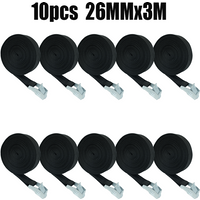 10PCS 3M Adjustable Reusable Lashing Straps with Antirust Alloy Buckles Cam Buckle Tie down Cinch Strap for Secure Cargo Binding