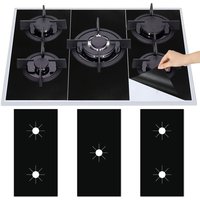 3PCS Gas Stove Pad Gas Stove Protective Covers 5-Hole Kitchen Cleaning Anti-dirty Non-stick Reusable Stovetop Protector Pads