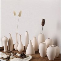 Unglazed Ceramic Vase Nordic Minimalist, Creative DIY Pottery for Home Decor, White Bisque Flower Holder Photo Prop