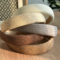 Leisure Style Rattan Woven Headband Wide Edge Women's Solid Color Headband for Summer Island Vacation Photography and Wearing