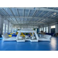 Water Platform Island Aqua Leisure Floating Dock with Lounge Sofa Bar Yacht Dock pool Bar Aqua Park water Bar Banas