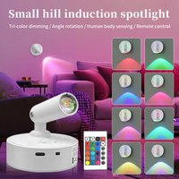 Motion Sensor Wall Lamp with Remote Control Rechargeable Cordless LED Night Light Touch Dimmable Magnetic Spotlight for Hallway
