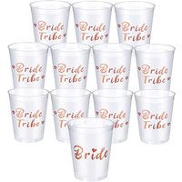 Team Bride Tribe Cups Bridal Shower Bachelorette Party Plastic Drinking Cup Rose Gold Hen Party Accessories Wedding Decoration
