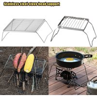 High Temperature Folding Campfire Grill Stainless Steel Portable Multifunctional Corrosion Resistance Outdoor Camping Barbecue