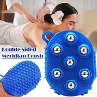 Lymphatic Drainage Gloves Brush Handheld Massagers Double-sided Massage Brush with Steel Ball Design Belly Fat Body Shaping