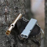 1-4Pcs Aluminum Alloy Dual Frequency Survival Whistle Double Tube Outdoor Survival Survival Whistle Equipment Equipped EDC Tool