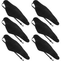 6Pcs Flocked Crow Hunting Decoy Half Shell + Stake Realistic Plastic Black Raven Decoys for Outdoor Garden Decation Hunting