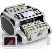 US Plug 110V Money Counter Machine with UV MG IR DD Counterfeit Detection, 1000 Bills/Min Cash Counting Machine, Add Batch Auto