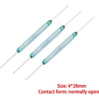 10Pcs 4*28mm Magnetic Reed Switch Sensor Normally Open DIY Green Glass 4x28MM NO Original Contact Induction