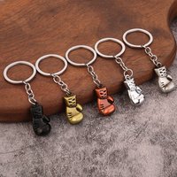 1PC Creative Alloy 3D Mini Boxing Gloves Sports Fitness Pendant For Men Car Keychain Bag Charm Accessories Gifts
