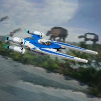 MOC Creative Series White U-Wing Spaceship Stand Model DIY Assembly Building Block Toy - Holiday and Birthday Gift