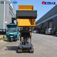 500kg Hydraulic Lift Crawler Dumper Custom Logo 90° Tilt Rubber Track Mini Dump Truck