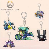 Game Acrylic Keychain 6cm Overwatch Cute Cartoon Character Pendant, Suitable for Bags and Keys, Cosplay Gifts Perfect Gift for F