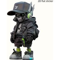 1PC Cool Streetwear Skeleton Cartoon Stickers Waterproof Anti Vinyl Decals For Car Motorcycle Helmet Laptop Scratch Cover Decor