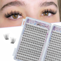 Bulk Book-Style Lazy Fish-Tail Trio Set: Ultra-Soft Natural-Looking Single-Cluster Segmental False Eyelashes for Beginners