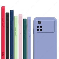 For Poco M4 Pro 4G Case For Xiaomi Poco M3 M4 Pro 5G Cover Original Liquid Silicon Phone Bumper Poco X4 Pro X3 F4 GT NFC F3 Case