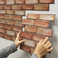 3D Wall Sticker Self-adhesive Faux Brick Wall Panel Peel and Stick Tile Backsplash for Kitchen Bedroom Waterproof Tile Sticker