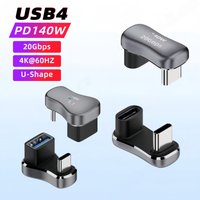 140W PD Fast Charging Adapter, USB-C Male to Female Converter with USB-A Port, 180 Degree Rotatable Design for Steam Deck