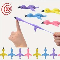 Catapult Launch Flamingo Fun and Tricky Slingshot Practice Flamingo Elastic Flying Finger Birds Sticky Toys Decompression