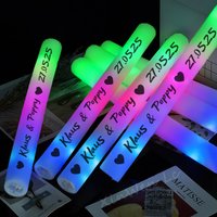 20/30/40Pcs RGB LED Glow Foam Stick Bulk Colorful LED Glow Sticks Cheer Tube Light Birthday Wedding Party Supplies