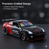 Simulated Metal Sports Car LED Display Clock Adjustable Engine Roar Sound With Mist Sprayer Creative Desktop Ornament