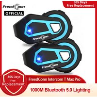 Freedconn T Max Pro Motorcycle Intercom Bluetooth Helmet Headset 6 Riders BT 5.0 1200M FM Motor Interphone Communicator Earphone image 4