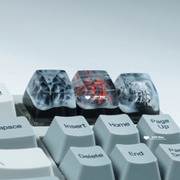Keycaps Mechanical Keyboard natural scenery Volcano /valley/mountain Fuji Snow Mountain Keycap Handmade Resin Backlight Keycap