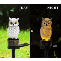 Garden Solar Light Outdoor Decor Resin Owl Solar LED Light with Stake Waterproof Light for Flower Fence Lawn Decoration