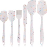 6pcs Silicone Spatula Set Food Grade Heat Resistant Non Stick Baking Cooking Mixing Scraper Kitchen Utensils Pastry Spatulas