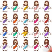200 Pcs Jesus Faith Quote Stickers – “Jesus Loves You” & Inspirational Phrases, Original Character Silhouette Designs